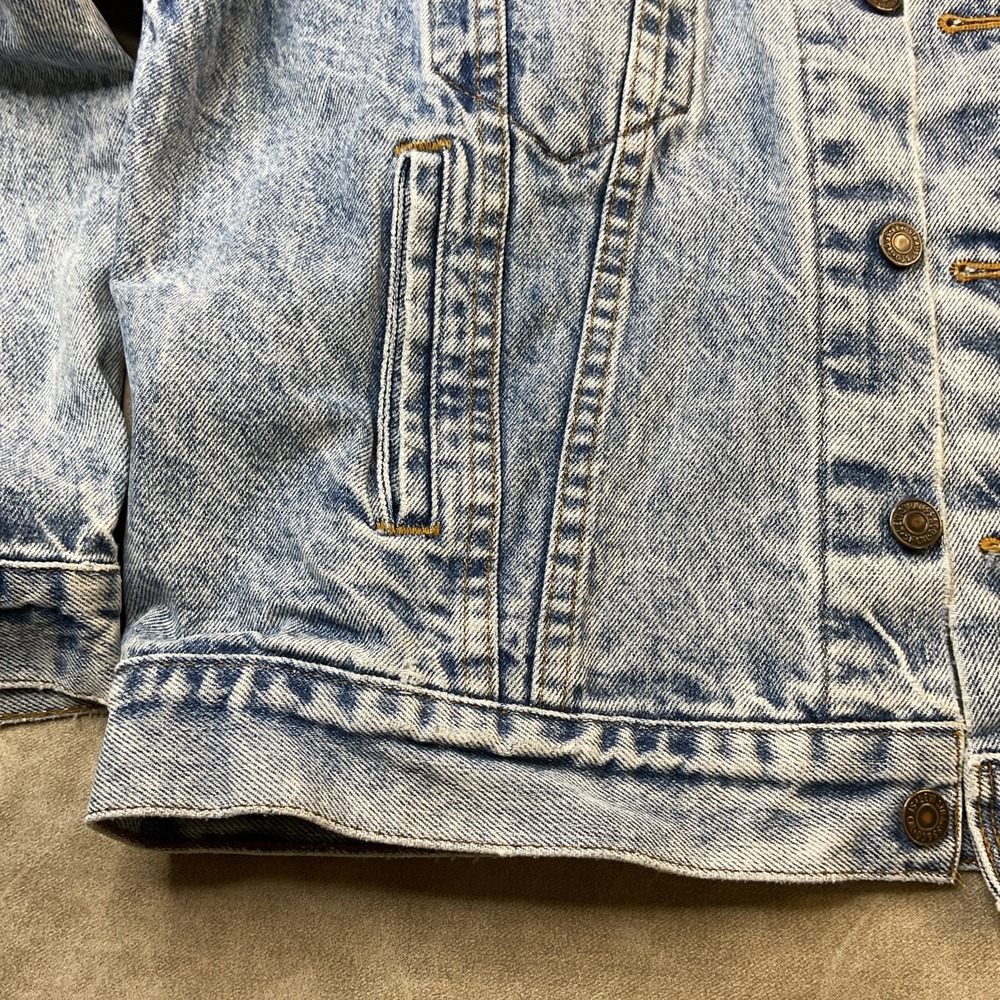 Vintage Levis Jean Jacket Denim Trucker Acid Wash Y2K 90s WPL423 Men Sz L USA - Picture 9 of 12